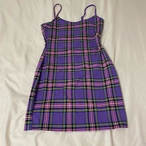 Plaid cami body on mini dress